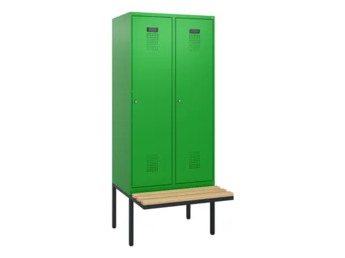 locker met bank,HxBxD 1950x800x815mm,2vak,vak B 400mm,cilinderslot