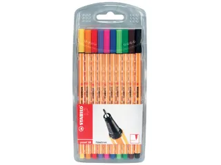 Fineliner STABILO point 88/10 fijn 0.4mm assorti etui à 10 stuks - 2