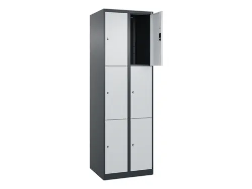 lockerkast,HxBxD 1850x600x500mm,2x3vakken,vak B 300mm,cil.-slot