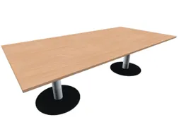 Vergadertafel Rechthoekig Hxbxd 72x240x120cm Blad Beuken Alu