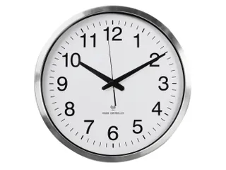 Aluminium Wandklok Ø50cm Radio controlled cijferaanduiding Zilver - 3
