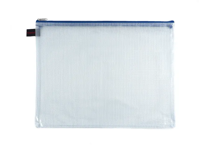 Ritszak Foldersys PVC A4 transp sluiting blauw Pocket Zip A4 Blauw