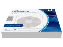 MediaRange BOX65 Papieren CD hoezen met klep en venster Wit 50 stuks