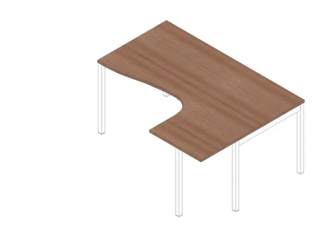 In hoogte verstelbaar hoekbureau 680-760x1600x1200mm canaletto-hout