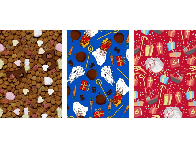 Inpakpapier Sint 300x100cm assorti