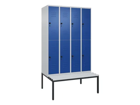 armoire vestiaire avec banc à deux niveaux HxlxP 2120x1200x815mm