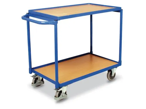 Tafelwagen 250kg 850x500mm 2 Etages Horizontale Beugel Houten Plaat