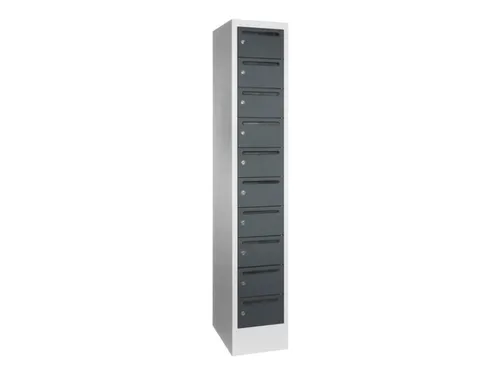 Postsorteerkast 1850x330x500mm 10 Vakken Ral7035 Front Ral7016