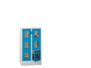 lockerkast,HxBxD 1187x600x500mm,2x3vakken,RAL7035,front RAL5012 - 3
