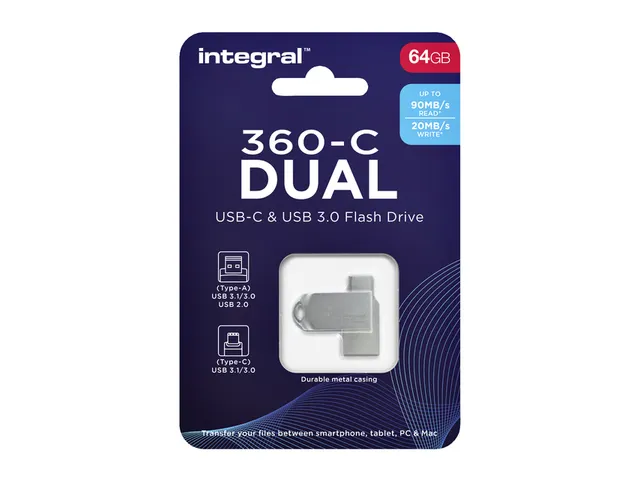 USB stick 3.0 Integral USB-360-C Dual USB-A 64GB
