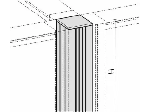 verbindingszuil 4x90°,v. scheidingswand,H 1000mm