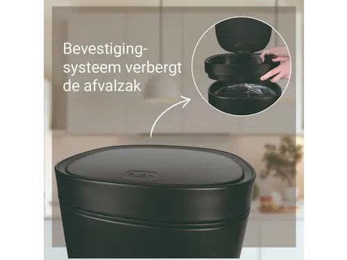 Afvalbak Desq 6130.09 Touch 30 liter RVS zwart
