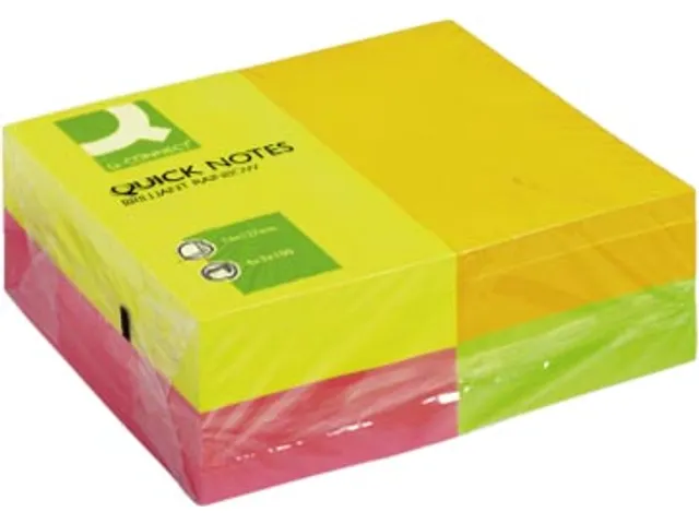 Quick Notes Memoblaadjes Neon 76x127mm 100 Vel 12 Blokken