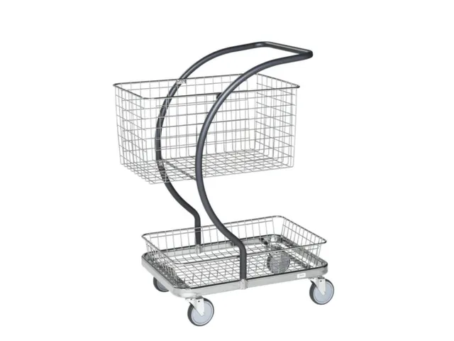 korfwagen,draagverm. 120kg,2etage(s),laadvl. LxB 595x360mm,staaletage