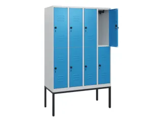 dubbeldekse locker,HxBxD 1950x1200x500mm,4x2vak.,vak B 300mm - 2