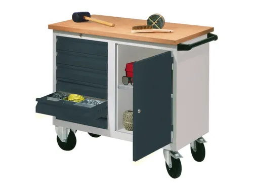 Werkplaatswagen 6 Laden 400kg Staalplaat Ral7035 Front Ral7016