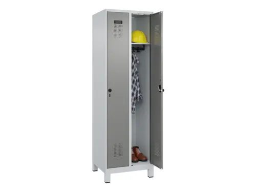 locker,HxBxD 1950x600x500mm,2vak,vak B 300mm,draaigrendel,voeten