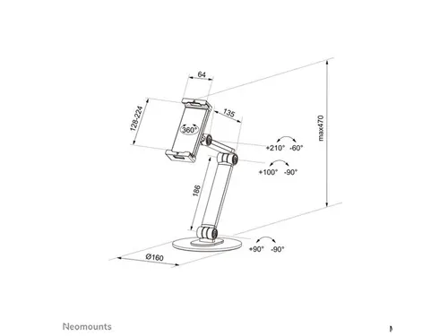 Tabletstand DS15-550BL1 tot 47cm verstelbaar 4.7-12.9 Inch Zwart