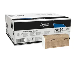 Handdoek Celtex Absolute V-vouw 2-laags wit doos 20 pak a 250 vel