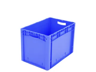 Euronorm Stapelkrat 420x600x400mm Wanden/bodem Gesloten Blauw 85l - 1