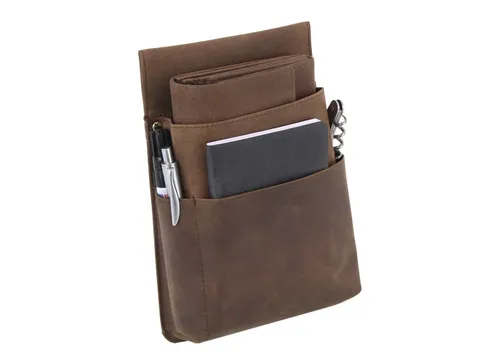 Heuptas Alassio v portefeuille nappa leer bruin vak voor balpen + noti