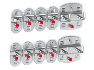 Haken Voor Geperforeerde Plaat Assortiment 10-Delig Aluminium-Kleurig - 1