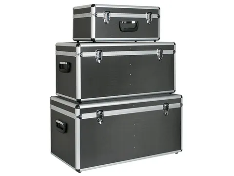 Set aluminium transportboxen,25/65/100l,antraciet
