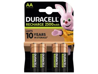 Batterij Oplaadbaar Duracell 4x AA 2500Mah Ultra - 1