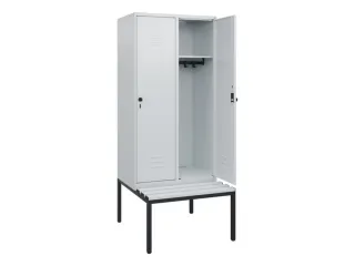 locker met bank,HxBxD 1950x800x815mm,2vak,vak B 400mm,draaigrendel - 2