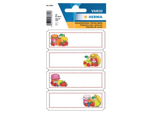 Etiket Herma 3644 Keuken etiket Vrucht assorti 4 vel | HermaLabels.nl