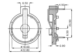 Batterijhouder Voor Lithiumcel Ø 19mm (CR2032) - 3