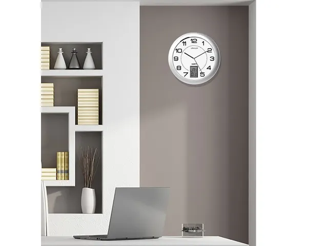 Horloge murale Unilux Instinct Ø30,5cm gris argenté/blanc