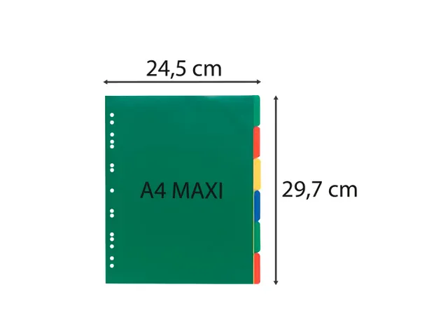 Tabbladen PP soepel A4+ 6 tabs ass