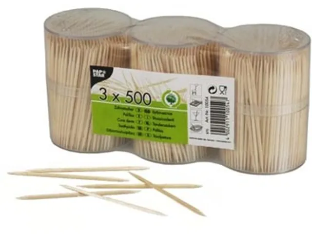 Tandenstoker 3 Kokers 500 Stuks