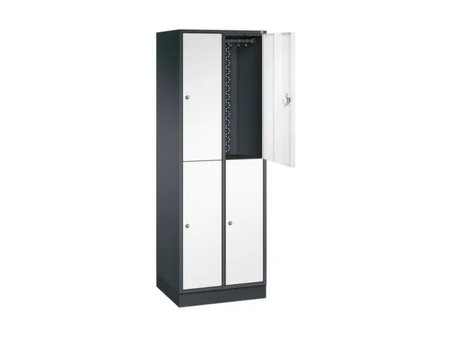 Dubbeldekse garderobekast,HxBxD 1950x620x500mm,2x2vak.,vak B 260mm