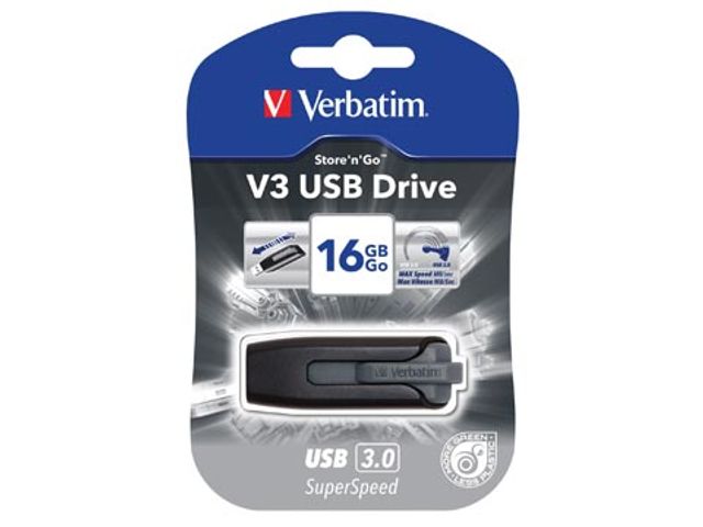 V3 USB-stick 3.0 16GB, zwart | USB-StickShop.nl