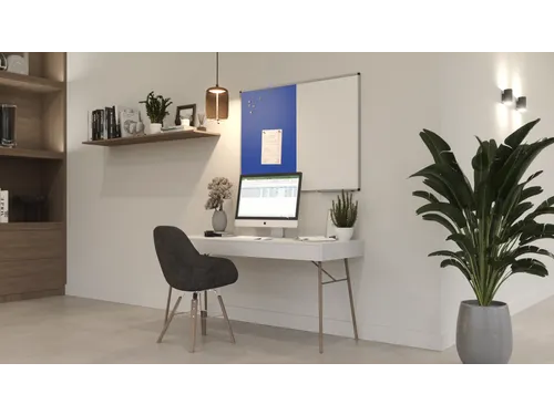 UNITE combibord blauw vilt-whiteboard 90x120cm