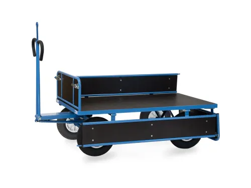 Handtrekwagen 6455PZ 750kg 1540x840mm hout polyurethaan trekoog