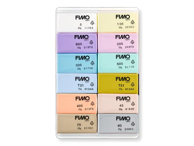 Klei Fimo soft colour pak à 12 pastel kleuren