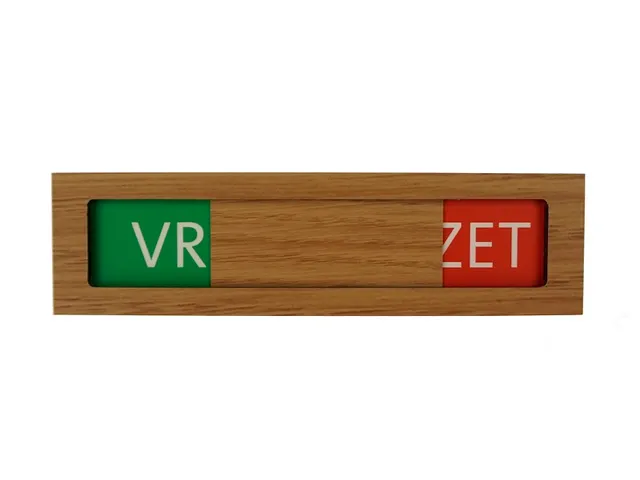 Premium Schuifbord Houtlook Vrij Bezet Groen Rood 150x40mm