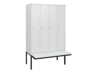 locker met bank,HxBxD 1950x1200x815mm,4vak,vak B 300mm,cil.-slot - 1