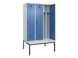 locker met bank,voor scheiding van kleding,HxBxD 2120x1200x815mm,3vak