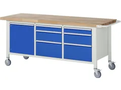 Werkbank Hxbxd 880x2000x700mm Beukenhouten Werkblad 6laden Kast