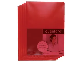 Insteekmap L-model Quantore A4 PP 0.12mm rood 25 stuks - 2