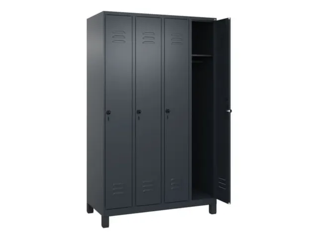 locker,HxBxD 1950x1200x500mm,4vak,vak B 300mm,draaigrendel,voeten