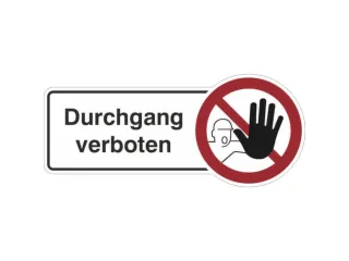 aanwijzingsbord,Doorgang verboden,PVC,om te verlijmen,HxB 130x300mm - 1