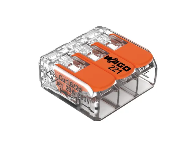 Compacte Verbindingsklem 3 x 0.2 - 4mm² Voor Alle Kabelsoorten