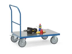 Duwbeugelwagen Met Hard Pvc Platform 600kg 1000x600mm Ral5007