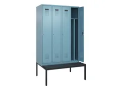 locker met bank,voor scheiding van kleding,HxBxD 2120x1200x815mm,4vak