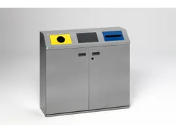 Afvalverzamelstation 3x80 Liter Inworp ral1023/ral7021/ral5010